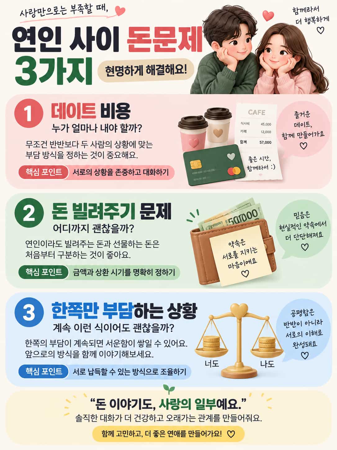 연인 사이 돈문제 3가지, 사랑보다 어려운 금전갈등 해결법
